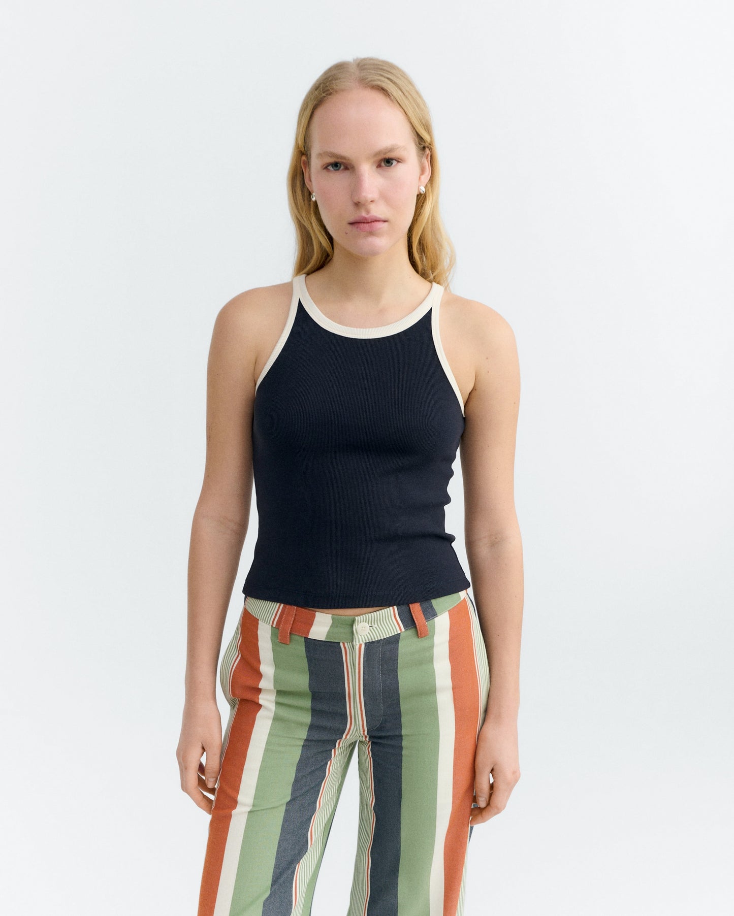 Navy Pannacota Contrast Harriet Top